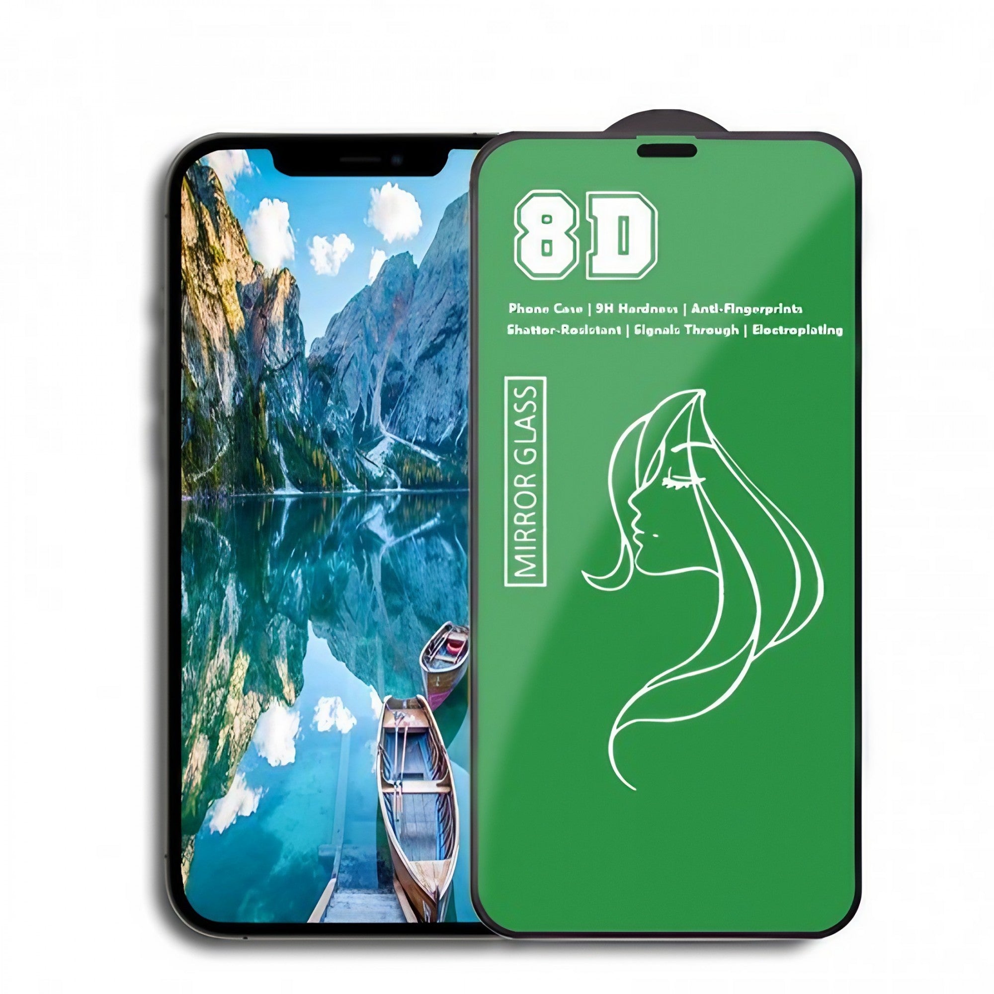 Folie de Protectie, Flippy, pentru iPhone 15 Pro, Tempered Glass Mirror 8D, Efect Oglinda, HD, Verde-0