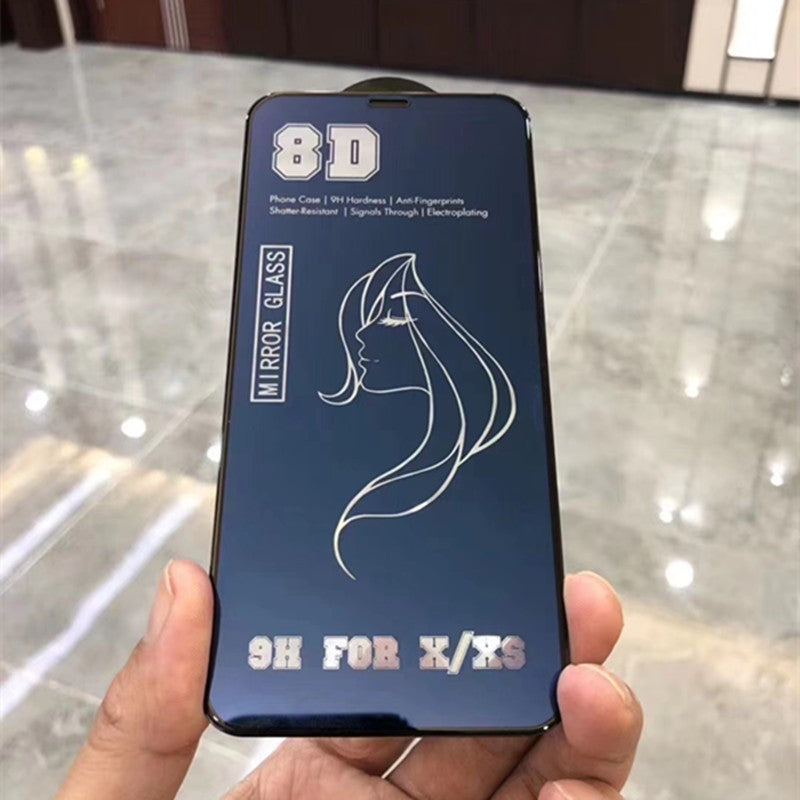 Folie de Protectie, Flippy, pentru iPhone 15, Tempered Glass Mirror 8D, Efect Oglinda, HD, Albastru-3