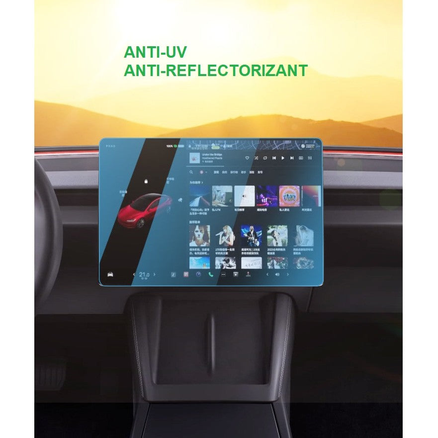 Folie de Sticla Securizata, Flippy, Compatibila cu Tesla Model 3 / Tesla Model Y, Ecran Frontal, Anti Blue-Ray, 4K Ultra HD, Anti-amprenta, 2.5D, Transparent-5