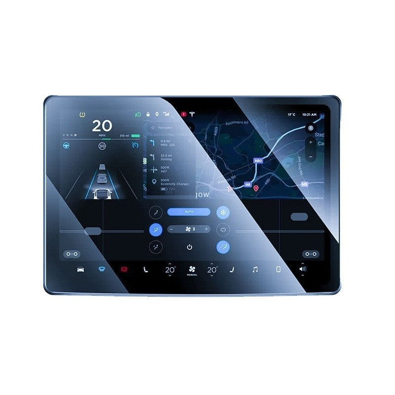 Folie de Sticla Securizata, Flippy, Compatibila cu Tesla Model 3 / Tesla Model Y, Ecran Frontal, Anti Blue-Ray, 4K Ultra HD, Anti-amprenta, 2.5D, Transparent-0