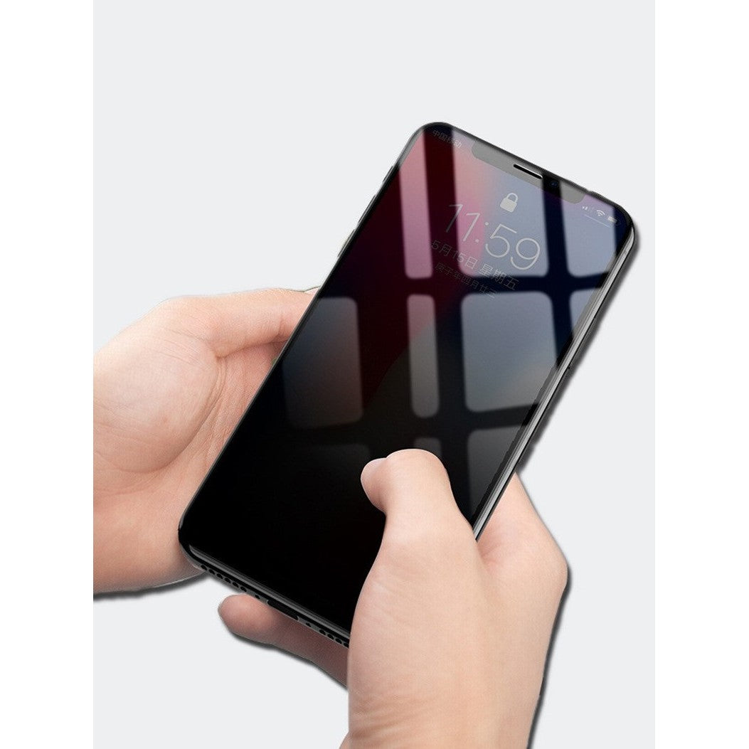 Folie de Sticla Securizata pentru Apple iPhone 15 Pro Max, Flippy, Privacy 30°, Vizibilitate HD, Protectie Completa 9D, Anti-Amprenta, Protectie Confidentialitate, Negru-1