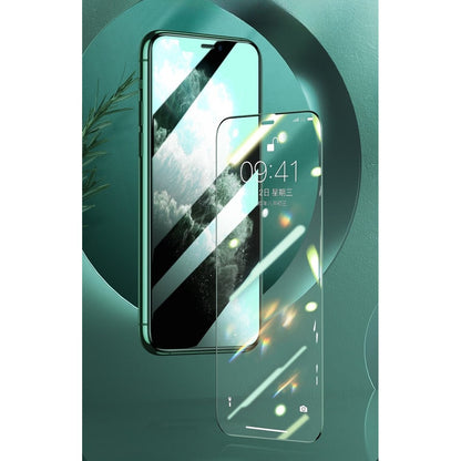 Folie de Sticla Securizata pentru Apple iPhone 15 Plus, Flippy, Lumina Verde Anti-Blue Ray, Auto-Aplicare, Protectie Completa 9D, Verde-12