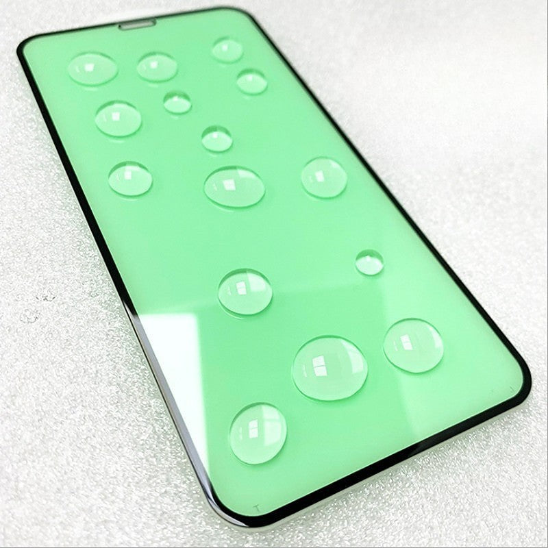 Folie de Sticla Securizata pentru Apple iPhone 15 Pro, Flippy, Lumina Verde Anti-Blue Ray, Auto-Aplicare, Protectie Completa 9D, Verde-1
