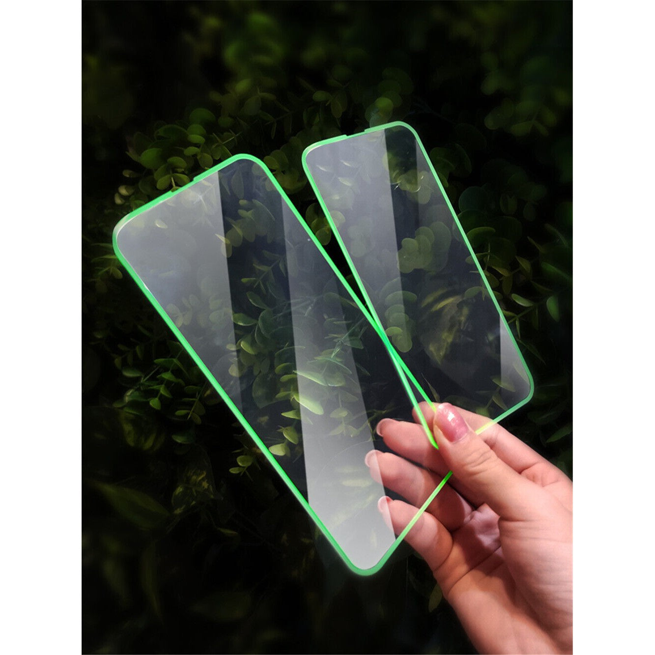 Folie de Sticla Securizata pentru Apple iPhone 15 Pro, Flippy, Luminous, Margine Fosforescenta Neon din Silicon, Mat, Anti-Amprenta, Protectie Completa, 9H, Verde-8