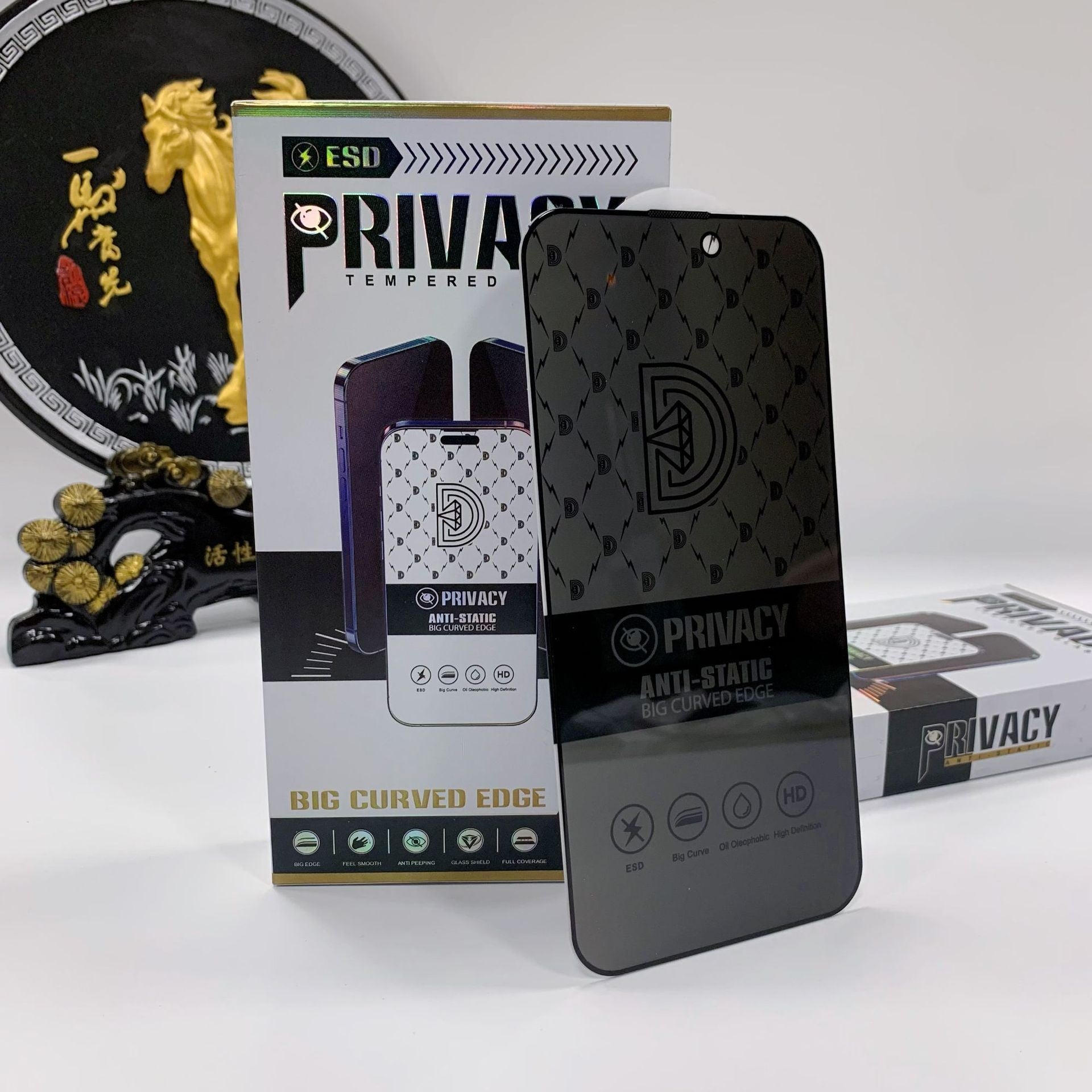 Folie de Sticla Securizata pentru Apple iPhone 15 Pro Max, Flippy, Privacy Diamond, Vizibilitate HD, Protectie Completa 9D, Anti-Static ESD, Protectie Confidentialitate, Negru-2