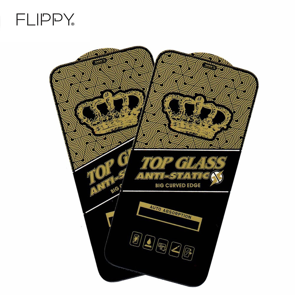 Folie ecran Flippy pentru iPhone 14 Pro Max, Sticla ESD, Top Glass, Anti-static, Negru-5