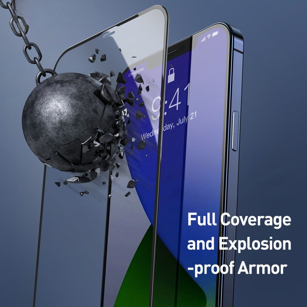 Folie protectie Flippy pentru iPhone 14 Pro Max, Sticla securizata, temperata, duritate 9H, Privacy 360 Anti-Blue Ray, Transparenta, Protectie Completa-4
