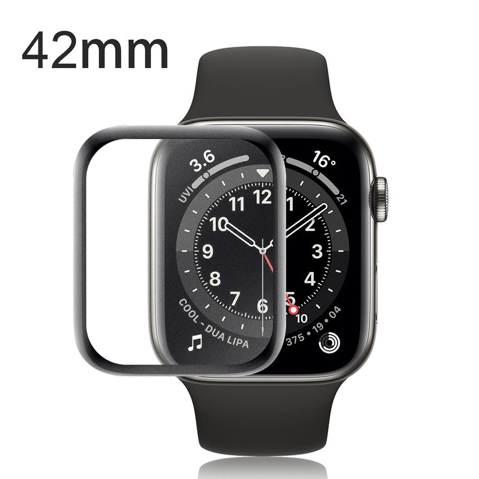 Folie Sticla Apple Watch Series 2/3 42 mm adeziv pe margine Negru-5