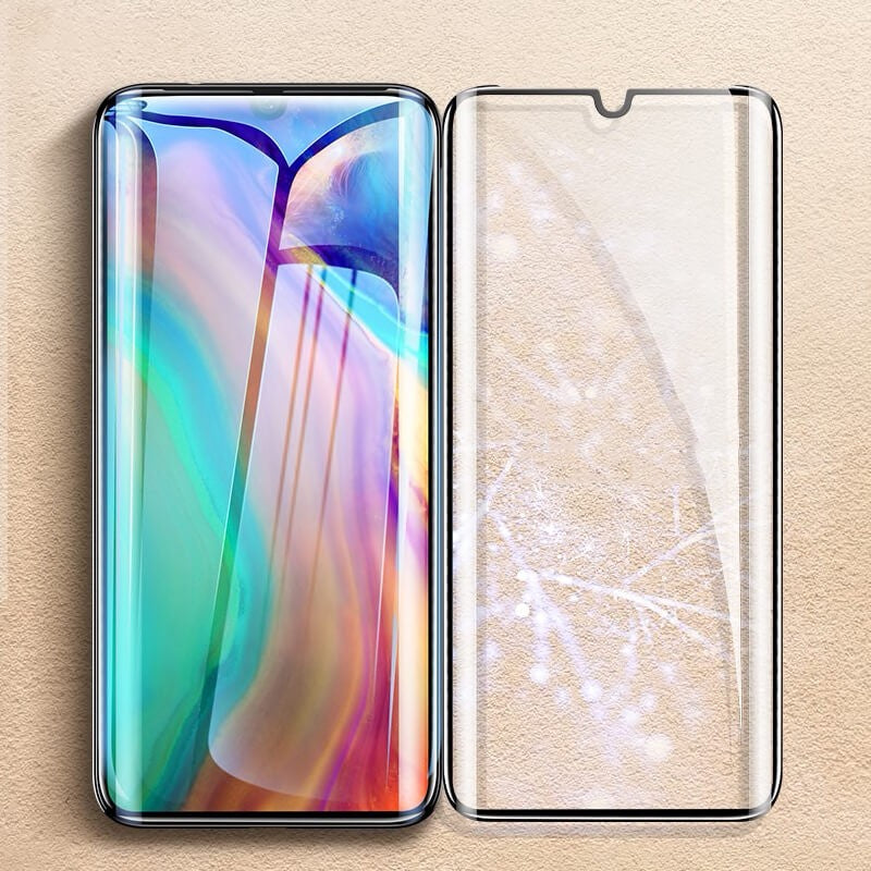 Folie Sticla Curbata, compatibila cu Huawei P30 Pro Full Face Negru, Flippy-1