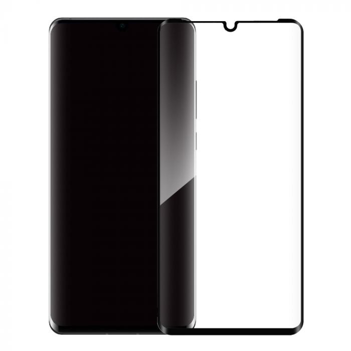 Folie Sticla Curbata, compatibila cu Huawei P30 Pro Full Face Negru, Flippy-0