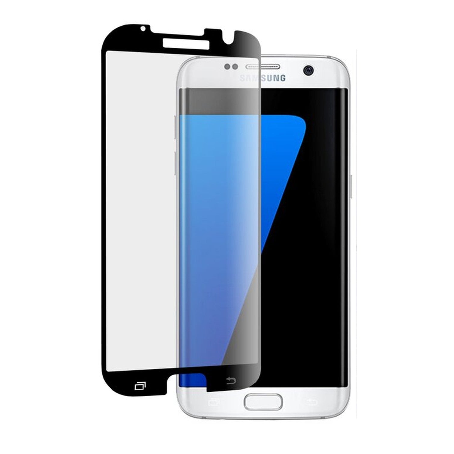 Folie Sticla Securizata Curbata Flippy pentru Samsung S7 Edge, 9H, lipici margine, contur negru-1
