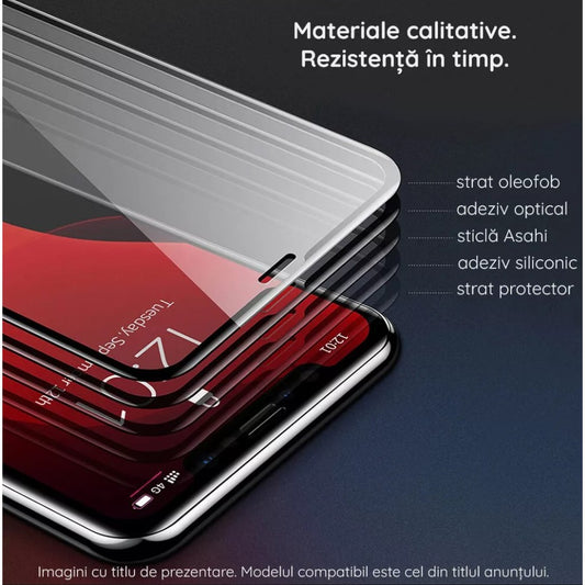 Folie Sticla Flippy® compatibila cu Huawei Y90 111D Negru-1
