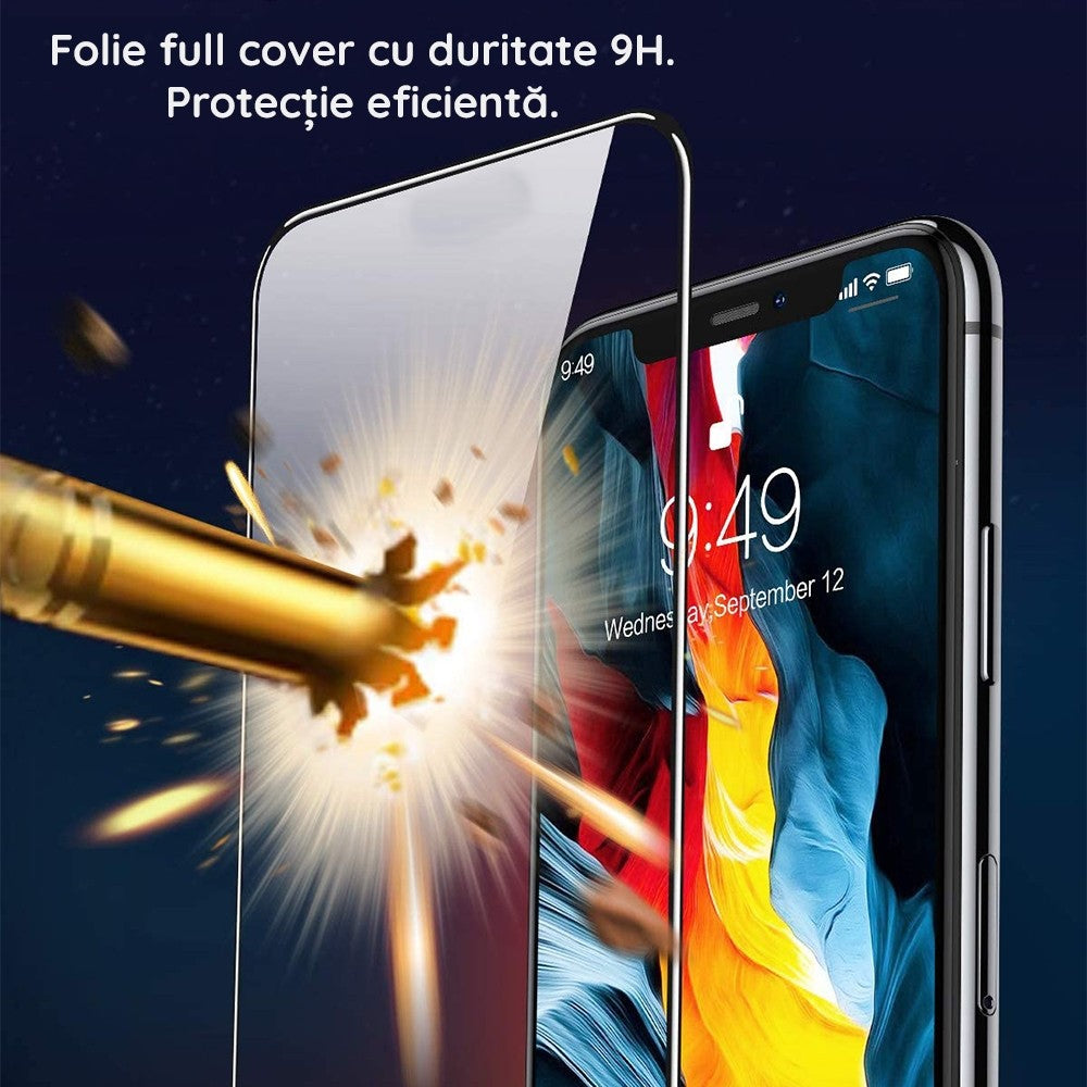 Folie Sticla Flippy pentru Samsung Galaxy S23 Plus, Transparenta HD, 9H, 111D, Margini negre-4