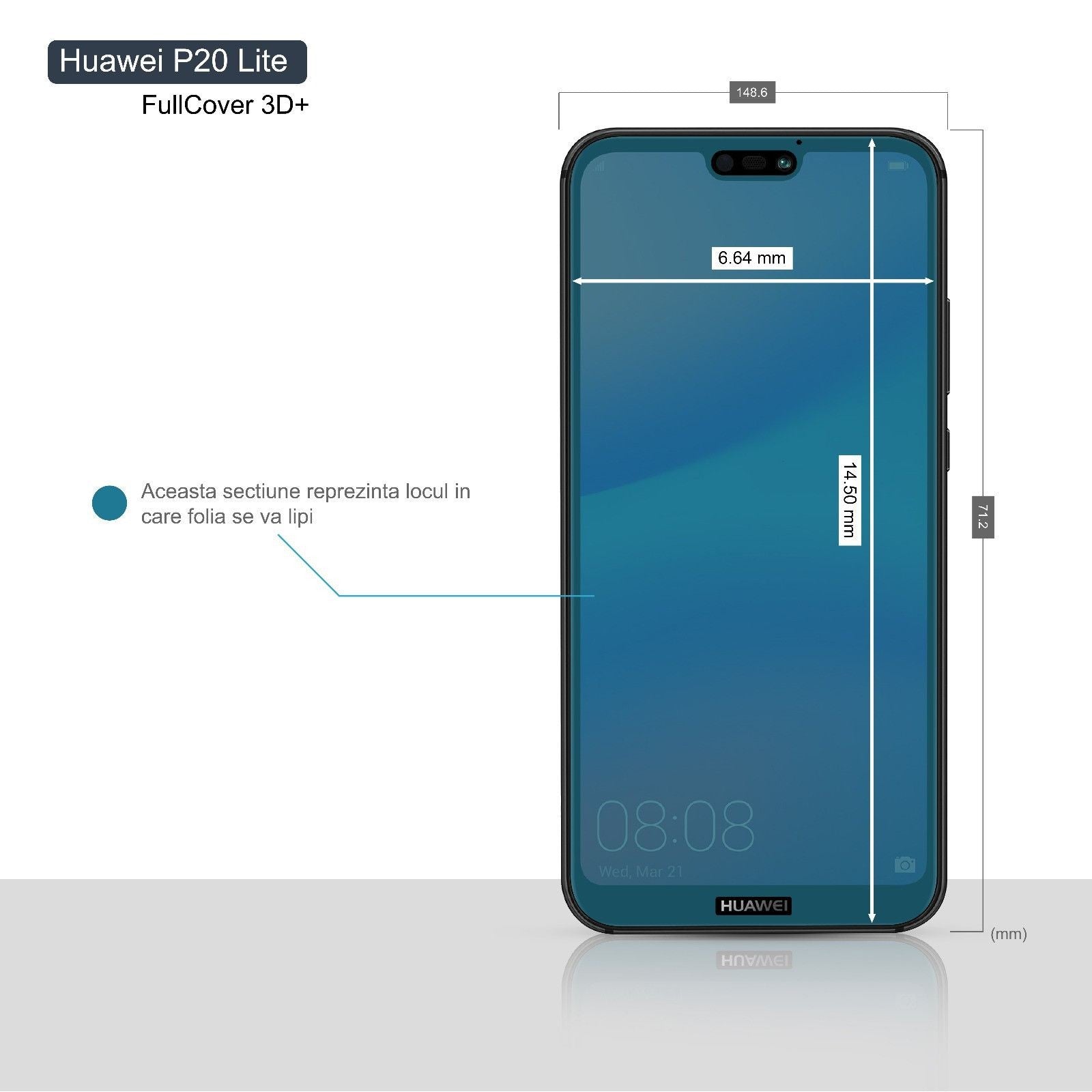 Folie Sticla Huawei P20 Lite Full Face Negru-5