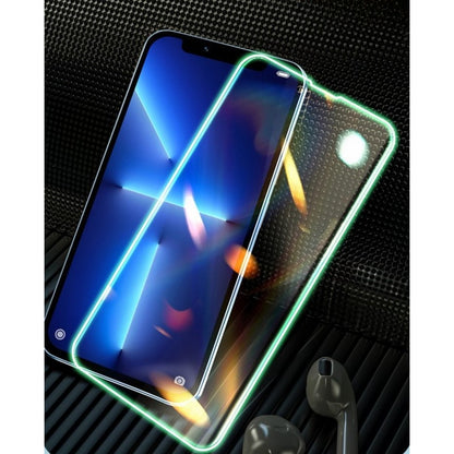 Folie Sticla Securizata Flippy,  Luminous, compatibila cu Apple iPhone 12, Margine fosforescenta verde-2