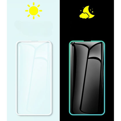 Folie Sticla Securizata Flippy,  Luminous, compatibila cu Apple iPhone 12 Pro, Margine fosforescenta verde-5