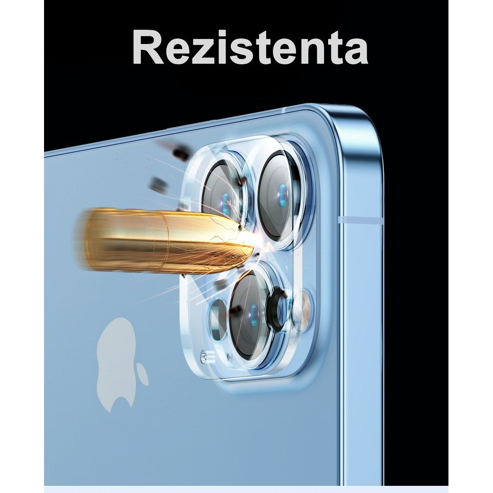Folie Sticla pentru Camera Apple iPhone 15 Pro / 15 Pro Max, Full Glue Negru-3