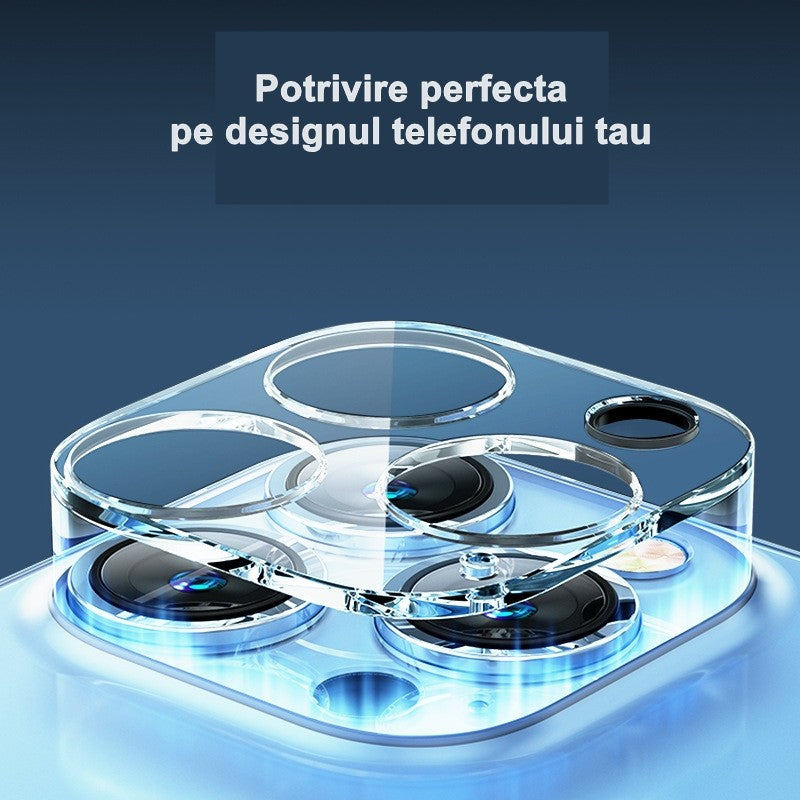 Folie Sticla pentru Camera Apple iPhone 15 Pro / 15 Pro Max, Full Glue Negru-4