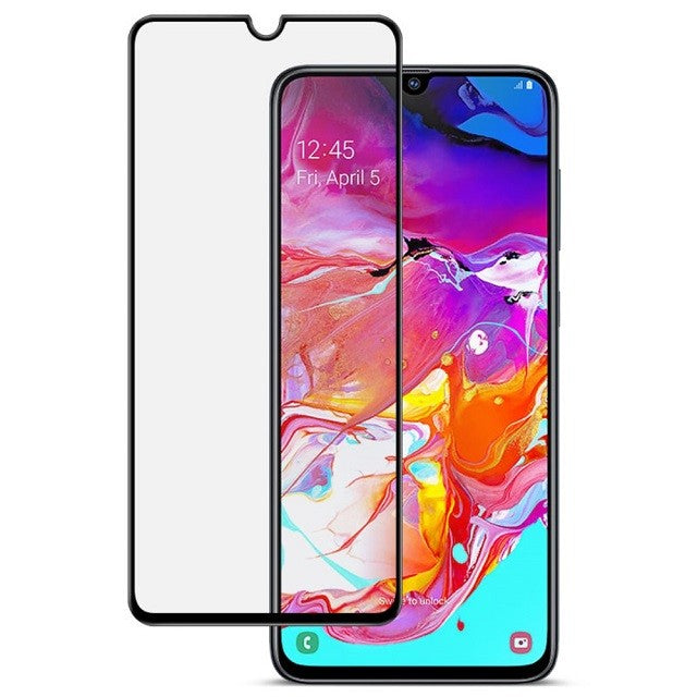 Folie Sticla Samsung Galaxy A70, Full Glue, Negru-1