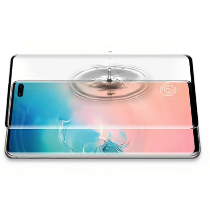 Folie Sticla Securizata Curbata Flippy pentru Samsung S10 Plus cu recunoastere a amprentelor digitale, 9H, lipici margine, contur negru-5