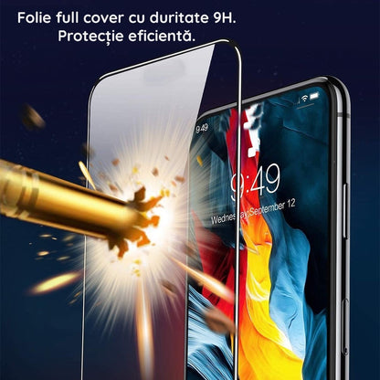 Folie Sticla Securizata Flippy compatibil cu Moto E40 Full Glue Negru-2
