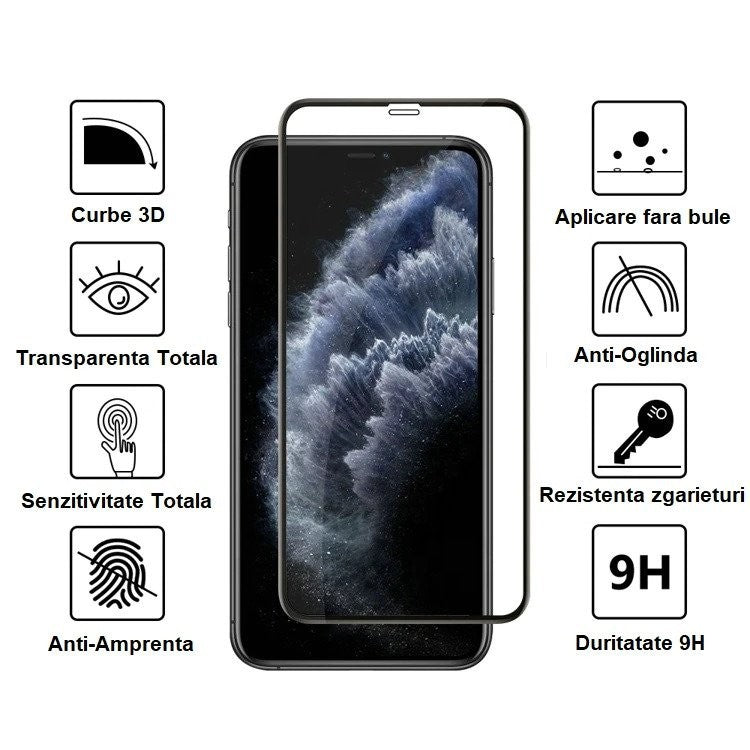 Folie Sticla securizata Flippy® compatibila cu Apple iPhone 11/XR Full Glue Negru-9