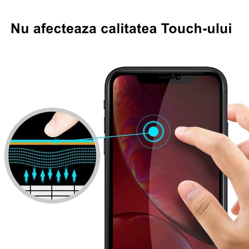 Folie Sticla securizata Flippy compatibila cu Samsung A70 Full Glue Privacy Duritate 9H Negru-2