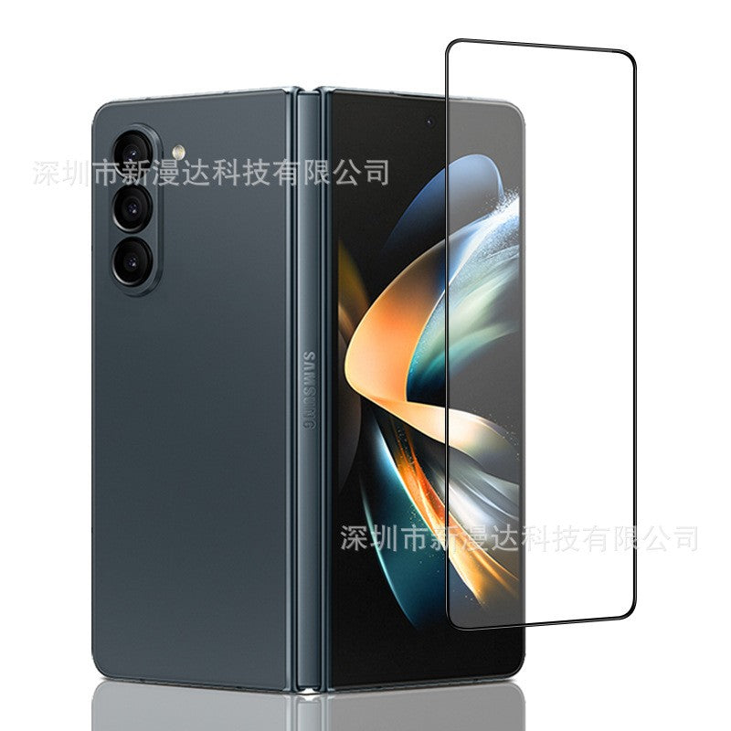 Folie Sticla Securizata, Flippy, Compatibila cu Samsung Galaxy Z Fold 5, Full Glue, Margini Negre, Transparent-0