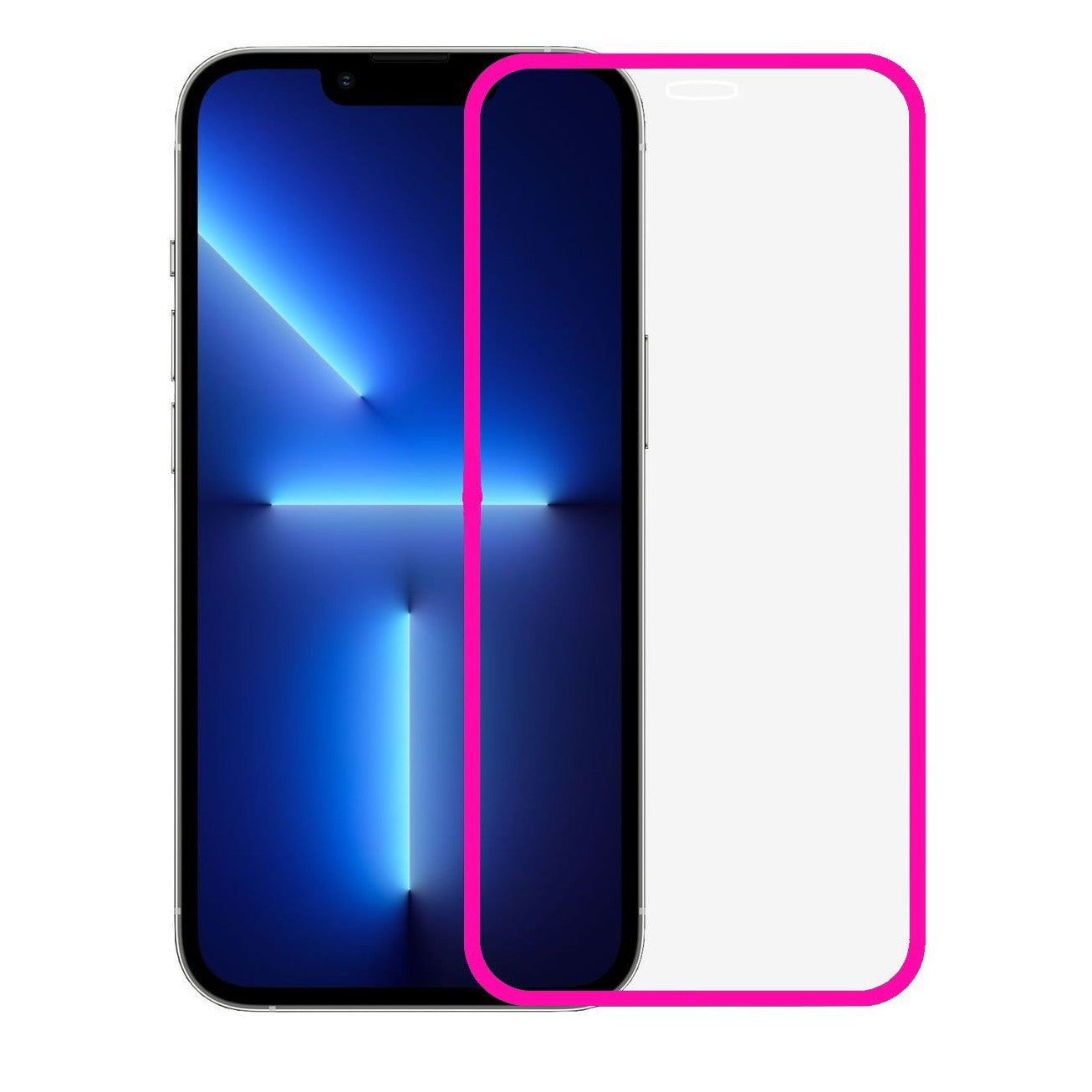Folie de Sticla Securizata pentru Apple iPhone 15 Pro Max, Flippy, Luminous, Margine Fosforescenta Neon din Silicon, Mat, Anti-Amprenta, Protectie Completa, 9H, Roz-0
