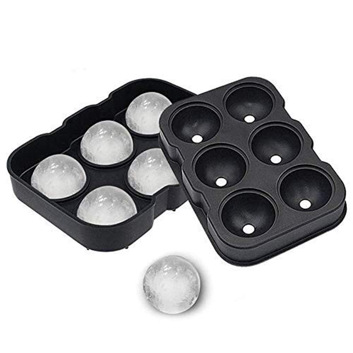 Forma pentru Gheata, Flippy, 6 Forme Sferice, din Silicon, 17 x 12 x 6 cm, Negru-0