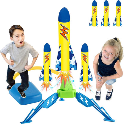 Jucarie pentru Copii, Flippy, Lansator de Rachete cu Piciorul, un Singur Lansator, 3 Rachete cu Lumini, 40.5 cm Inaltime, Multicolor-9