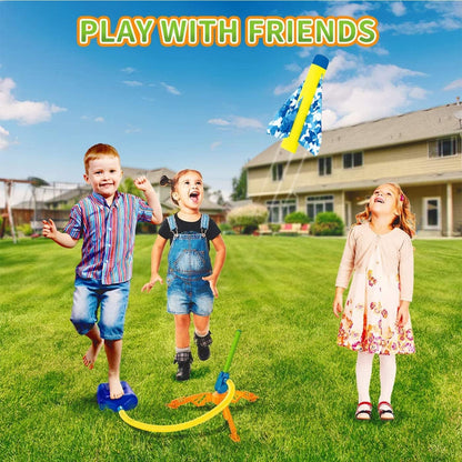 Jucarie pentru Copii, Flippy, Lansator de Rachete cu Piciorul, un Singur Lansator, 4 Rachete Fara Lumini, 40.5 cm Inaltime, Multicolor-4