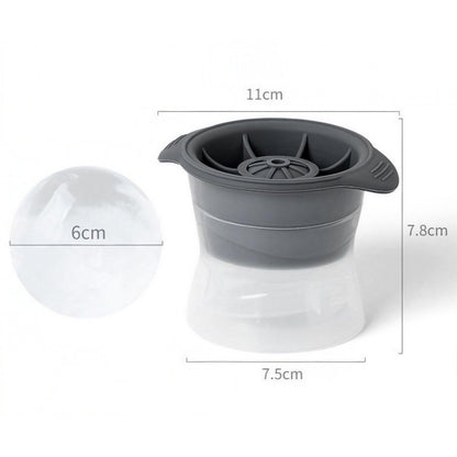 Forma cub de gheata, Flippy, rotund, Polipropilena/Silicon, 11x7.5x7.8 cm, Gri-4