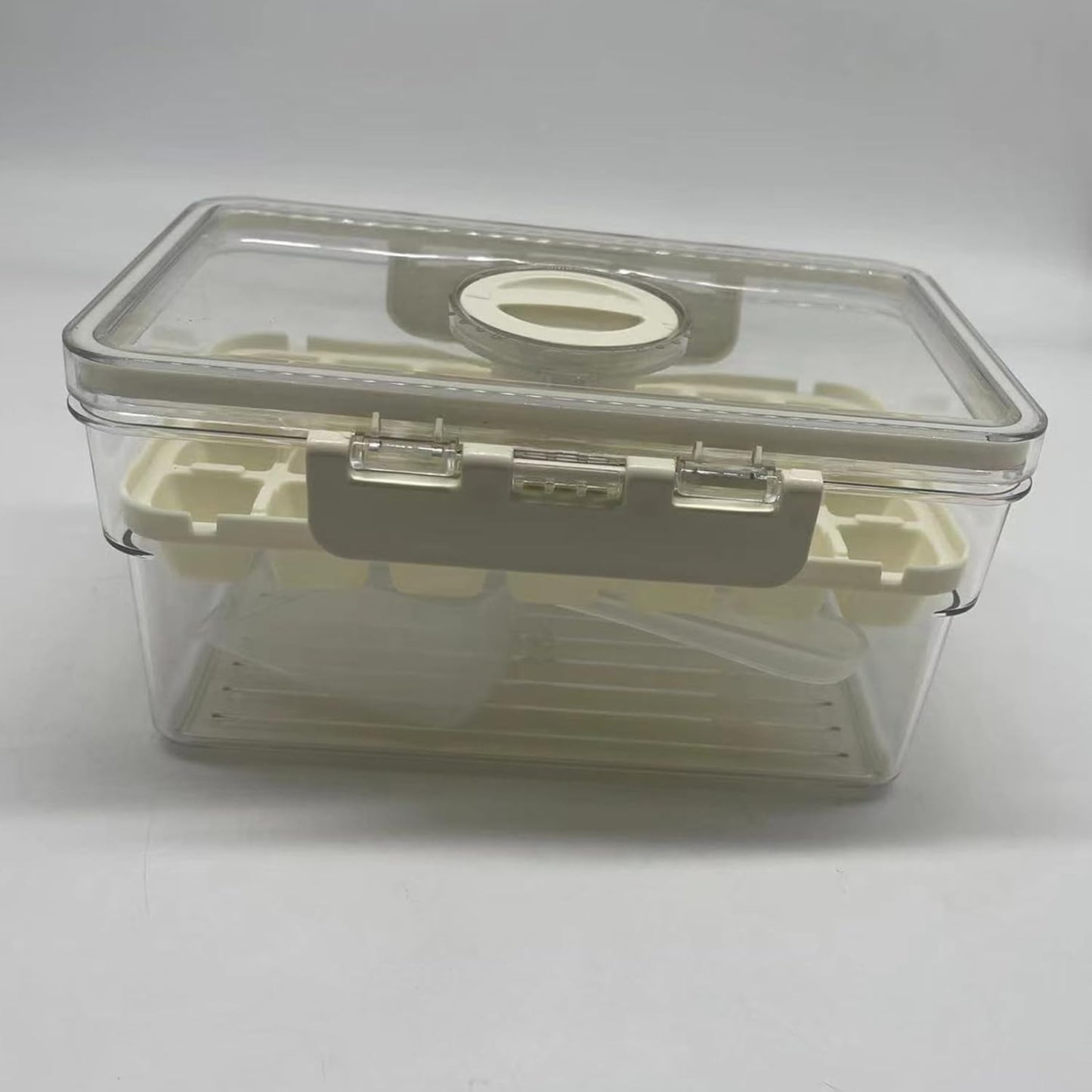 Forma de Gheata, Flippy, Doua Straturi, Inchidere Etans, din PP+PET, 19 x 12 x 9.5 cm, Bej-3