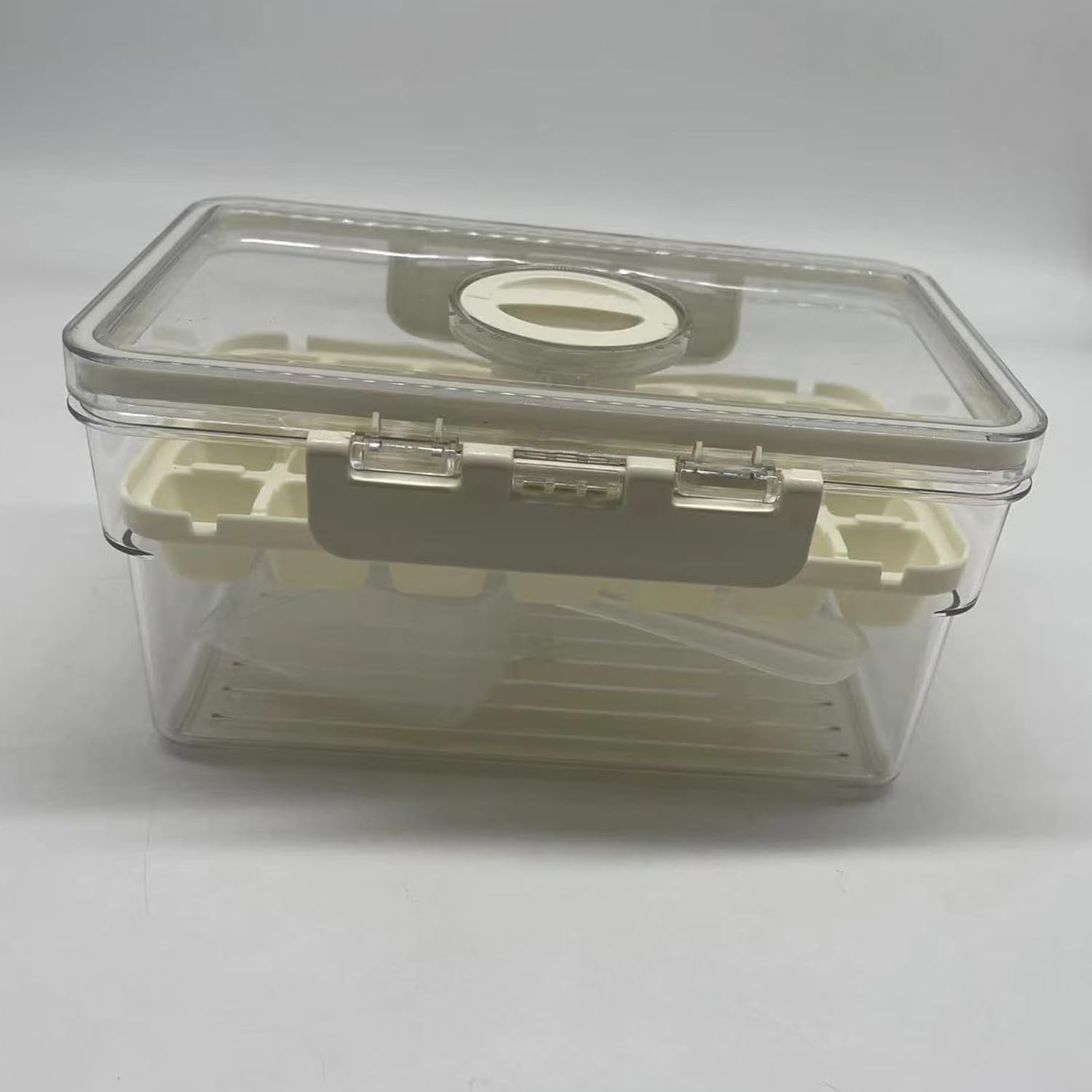 Forma de Gheata, Flippy, Doua Straturi, Inchidere Etans, din PP+PET, 19 x 12 x 9.5 cm, Bej-3