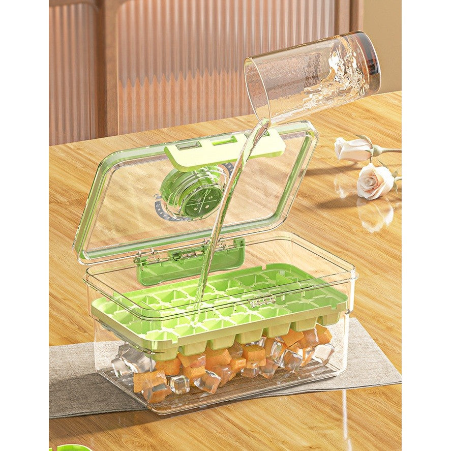 Forma de Gheata, Flippy, un Strat, Inchidere Etans, din PP+PET, 19 x 12 x 9.5 cm, Verde-2