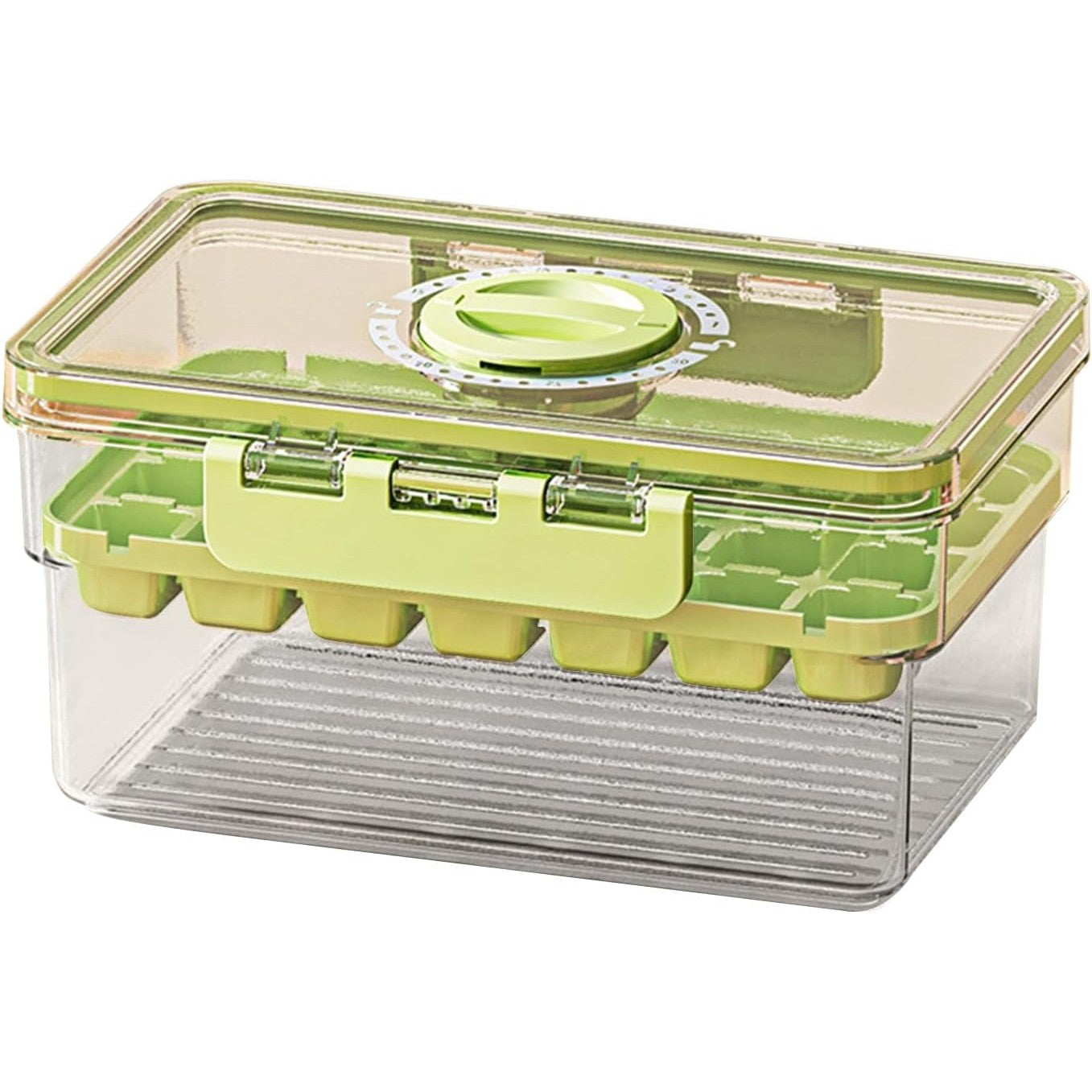 Forma de Gheata, Flippy, un Strat, Inchidere Etans, din PP+PET, 19 x 12 x 9.5 cm, Verde-0
