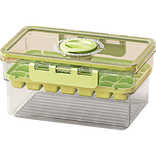 Forma de Gheata, Flippy, un Strat, Inchidere Etans, din PP+PET, 19 x 12 x 9.5 cm, Verde-0