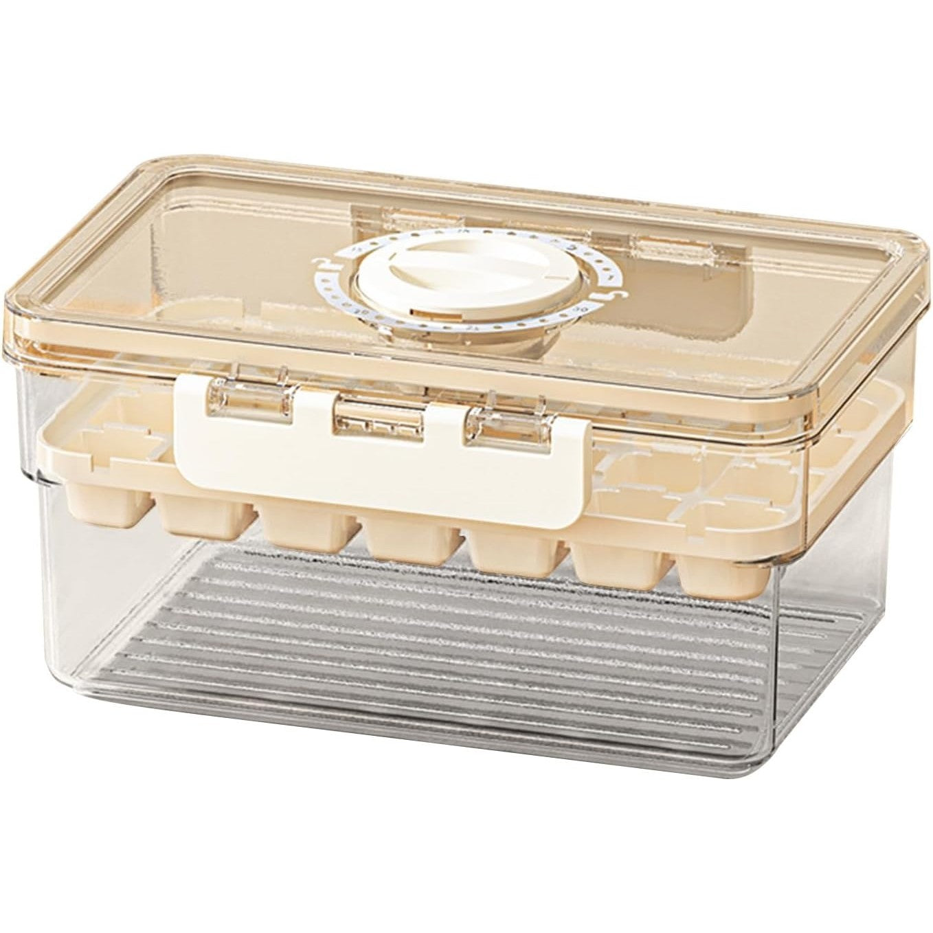 Forma de Gheata, Flippy, un Strat, Inchidere Etans, din PP+PET, 19 x 12 x 9.5 cm, Bej-0
