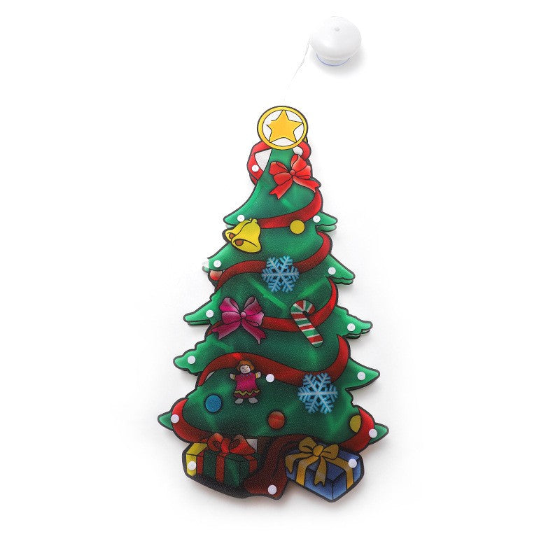 Decoratiune de Craciun pentru fereastra Flippy, brad, cu LED-uri, 26 cm, alb cald-0