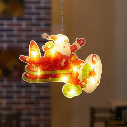 Decoratiune de Craciun pentru fereastra Flippy, Avion, cu LED-uri, 23 cm, alb cald-2