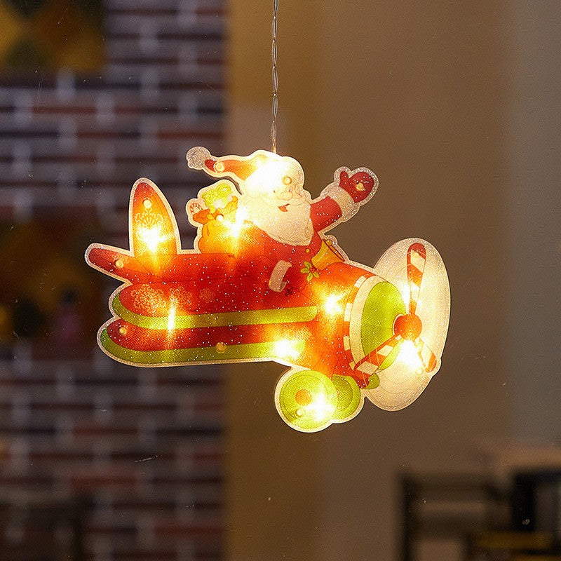 Decoratiune de Craciun pentru fereastra Flippy, Avion, cu LED-uri, 23 cm, alb cald-2