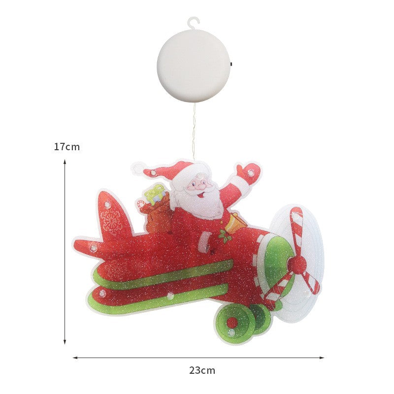Decoratiune de Craciun pentru fereastra Flippy, Avion, cu LED-uri, 23 cm, alb cald-3