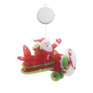 Decoratiune de Craciun pentru fereastra Flippy, Avion, cu LED-uri, 23 cm, alb cald-0