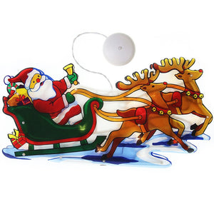 Decoratiune de Craciun pentru fereastra Flippy, Sanie cu reni, cu LED-uri, 26 cm, alb cald-0