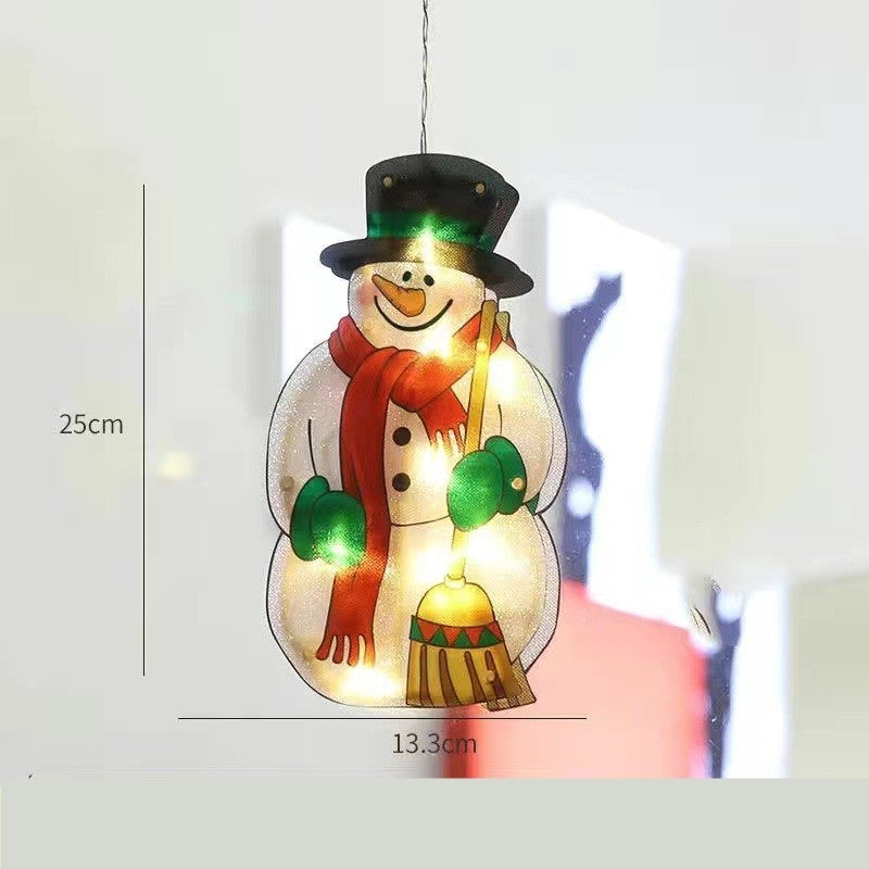 Decoratiune de Craciun pentru fereastra Flippy, om de zapada, cu LED-uri, 26 cm, alb cald-1