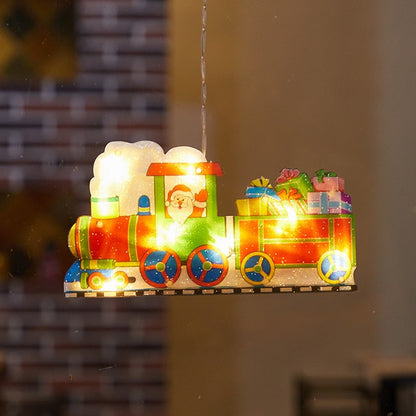 Decoratiune de Craciun pentru fereastra Flippy, trenulet, cu LED-uri, 26 cm, alb cald-3