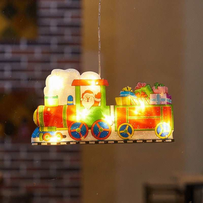 Decoratiune de Craciun pentru fereastra Flippy, trenulet, cu LED-uri, 26 cm, alb cald-3