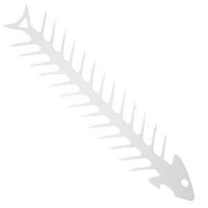 Forma pentru Frigarui, Flippy, Model Oase de Peste, din Otel Inoxidabil, Instrument pentru Gratar, BBQ, cu Deschizator de Sticle, 30x6 cm, Argintie-0
