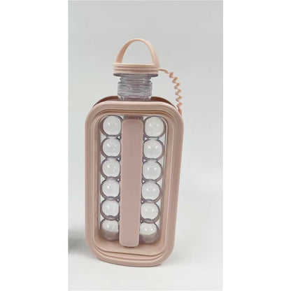 Forma pentru Gheata 2 in 1 Portabila, Flippy, sub Forma de Sticla, Sfere, Diametru 3 cm, Multifunctional, 17 Bilute, 27.5 x 11.4 x 5.5 cm, Culoare Roz Pal-4
